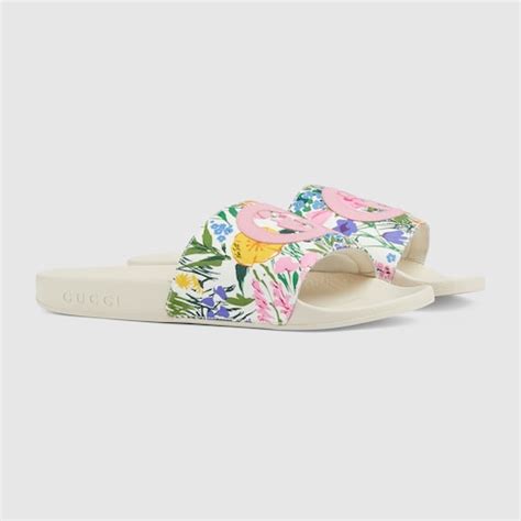 gucci floral slides ken scott|Ken Scott print women's slide sandal .